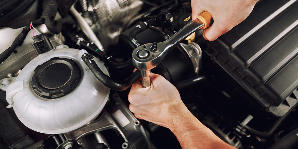 Image Of Car's Engine Being Repaired